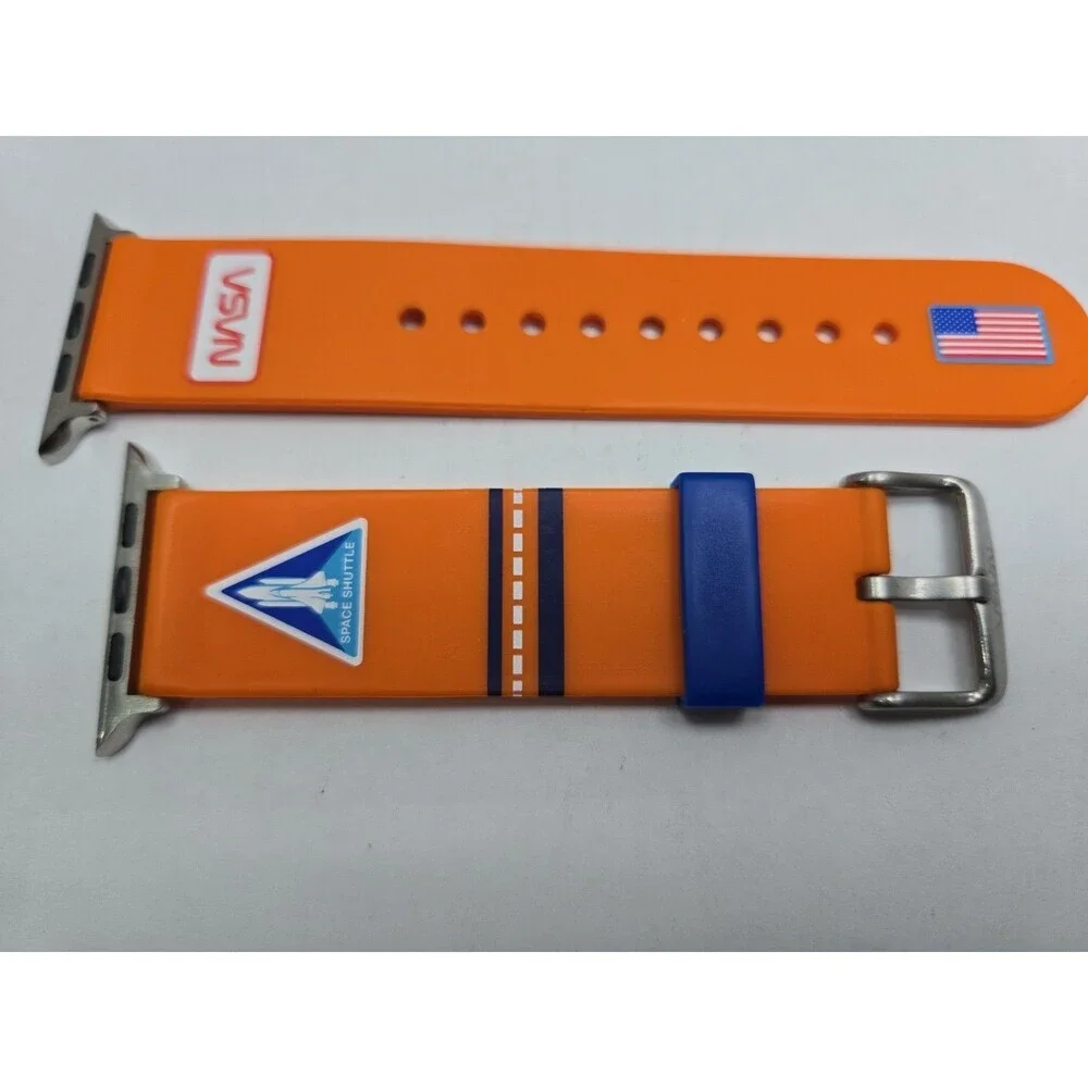 MobyFox NASA Flight Suit Apple Watch Band Orange 42 44 45mm Sport Silicone Strap